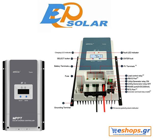 Epsolar Tracer 6415AN MPPT 48V 60A Ρυθμιστής Φόρτισης