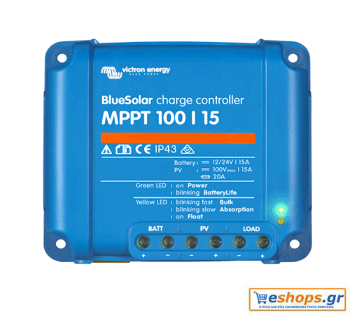 Victron BlueSolar MPPT 100/15 - Ρυθμιστής Φόρτισης 15A-MPPT για Φωτοβολταϊκά-Ανεμογεννήτριες